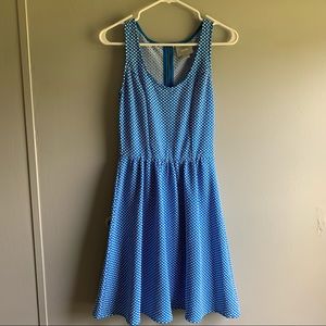 Anthropologie Maeve Blue Polka Dot Dress (XS)